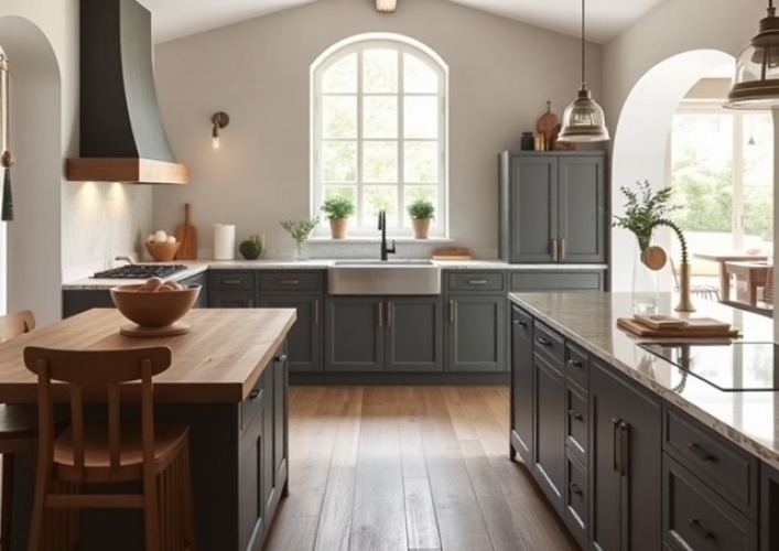 Landelijk pleisterwerk keuken